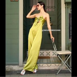 ZARA | Rare Blogger’s Fave Lime Satin Sleeveless Jump Suit Romper